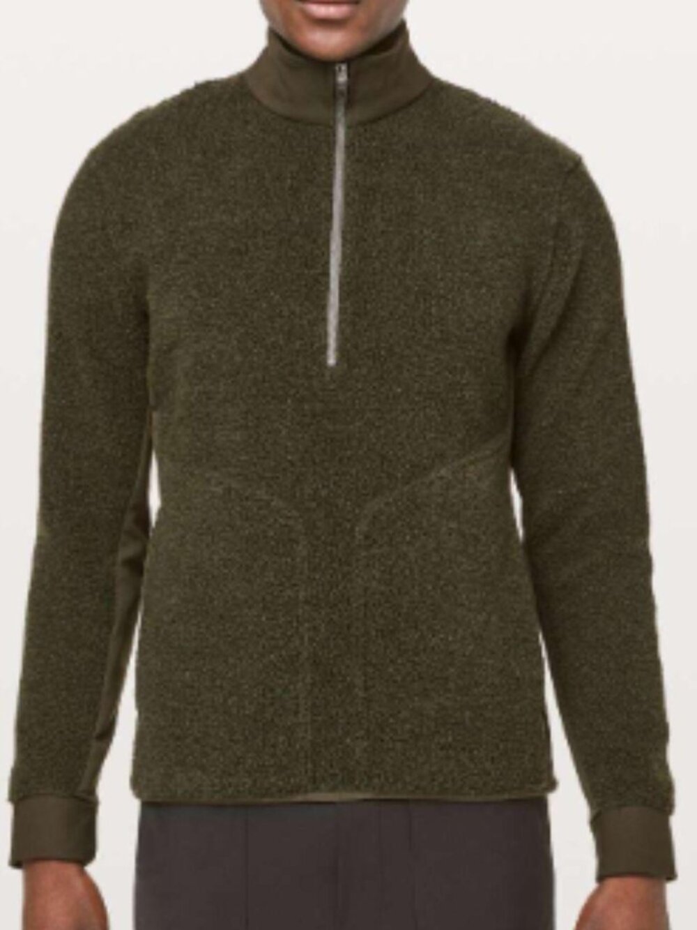 Lululemon Tundra Trek 1/2 Zip Heathered Dark Olive, Size Medium